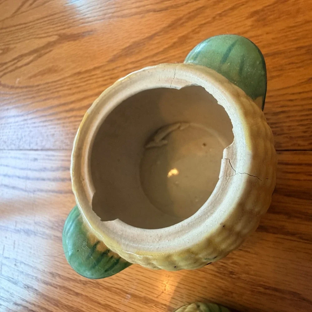 VTG Corn On The Cob Creamer And Sugar Bowl Set Kitschy Farmhouse *Flawed* Craft